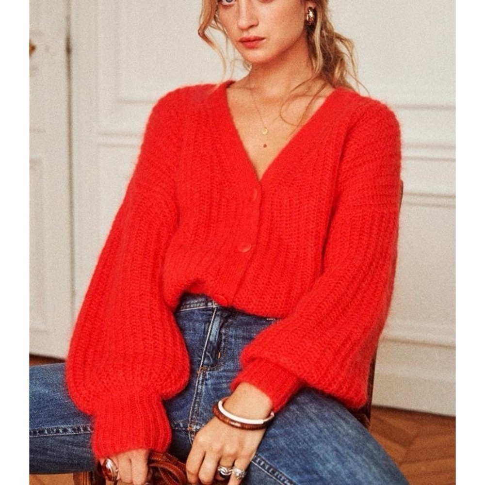 Sezane Achille Jumper in Red Size Small